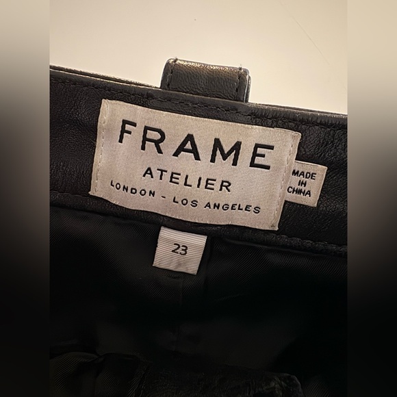 FRAME Black Lamb Leather Skirt with Zipper Detail - Picture 13 of 16